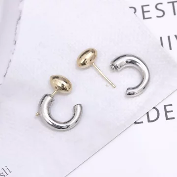 半圈開口橢圓×後掛式耳環.avif