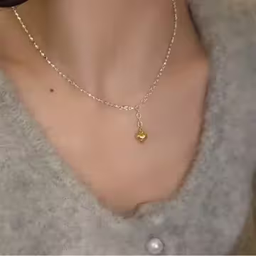 金愛心流蘇×鎖骨項鍊