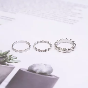極簡金屬波堤×七套件戒指組×銀色.avif