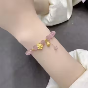 金花粉晶鈴鐺×固定式串珠手鍊