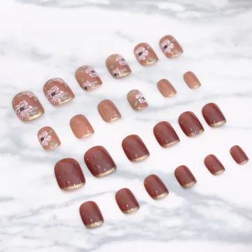 茉莉冰茶棕色亮面×穿戴式手指甲片×二十四入.avif