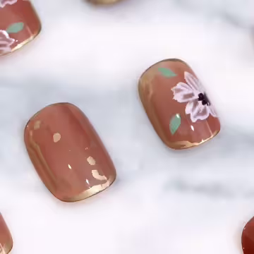 茉莉冰茶棕色亮面×穿戴式手指甲片×二十四入