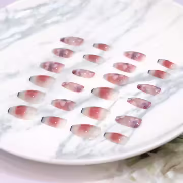 優雅山茶花腮紅亮面×穿戴式手指甲片×二十四入