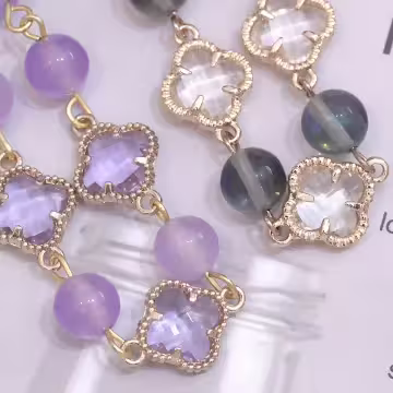 琉璃四葉草晶珠×調節手鍊×共二色