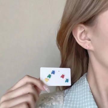 彩色小熊×單邊六套件耳環組.avif