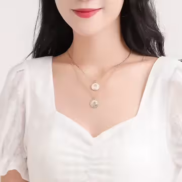 金屬希臘錢幣×雙層項鍊