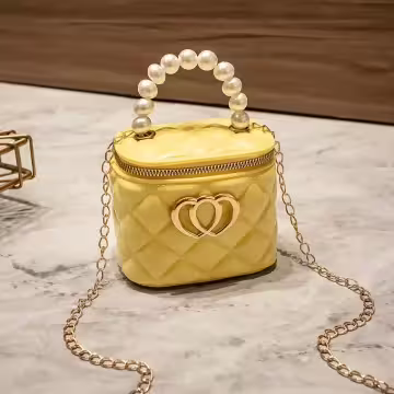 雙心立體水桶包×果凍鍊條斜背包×黃色