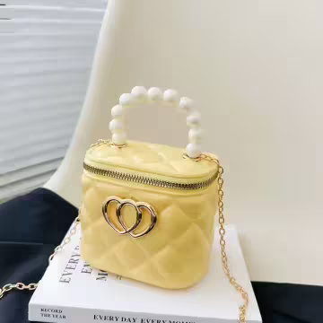 雙心立體水桶包×果凍鍊條斜背包×黃色