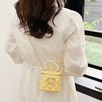 雙心立體水桶包×果凍鍊條斜背包×黃色