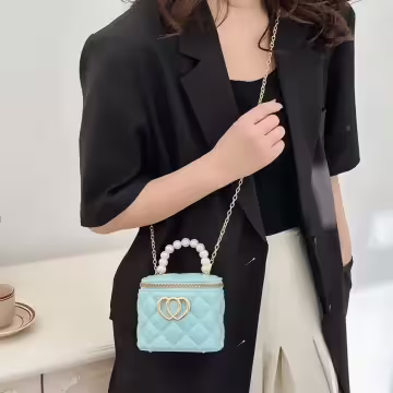 雙心立體水桶包×果凍鍊條斜背包×水藍