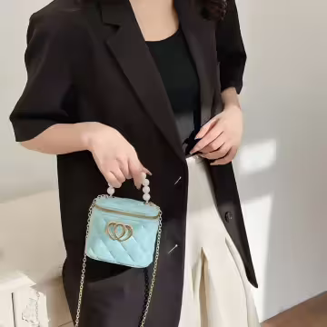 雙心立體水桶包×果凍鍊條斜背包×水藍