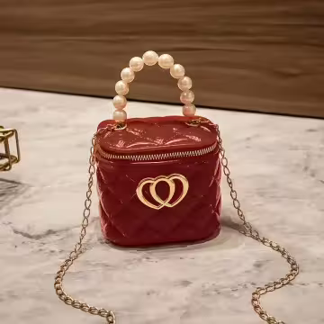 雙心立體水桶包×果凍鍊條斜背包×酒紅