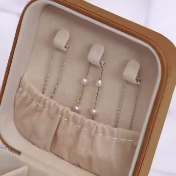 細紋皮革×拉鍊飾品盒×咖啡