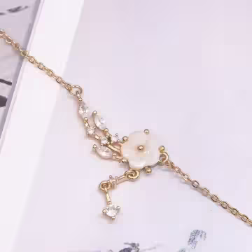 梅花閃鑽淚滴×鎖骨項鍊