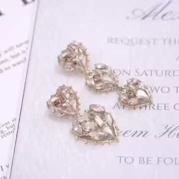 超閃愛心×不對稱吊墜耳環