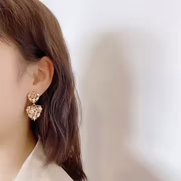 超閃愛心×不對稱吊墜耳環