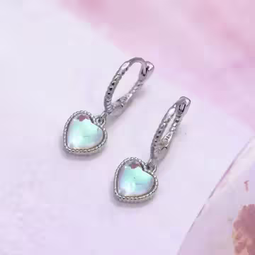 月光麻邊愛心×耳扣