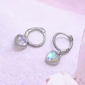 月光麻邊愛心×耳扣