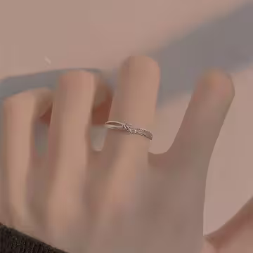 925銀飾×同心結×開口戒指