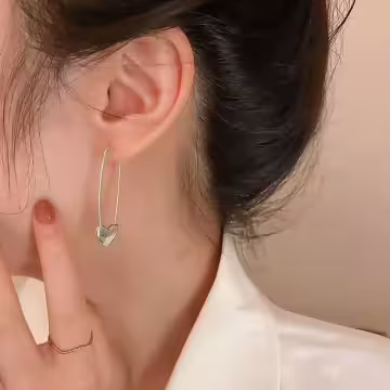 925銀針×愛心別針×耳環