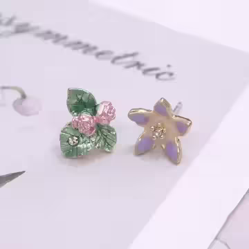 花卉庄園×單邊四套件耳環組