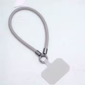 單色簡約皮革×手機腕帶掛繩×灰色