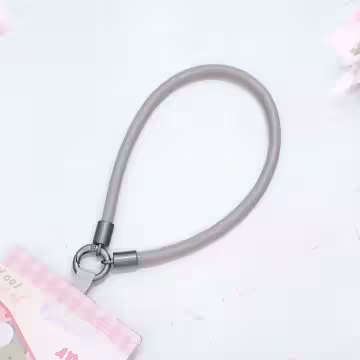 單色簡約皮革×手機腕帶掛繩×灰色