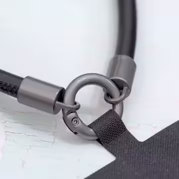 單色簡約皮革×手機腕帶掛繩×黑色