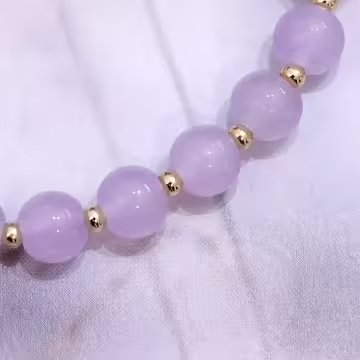 紫晶琉璃鬱金香×固定式串珠手鍊