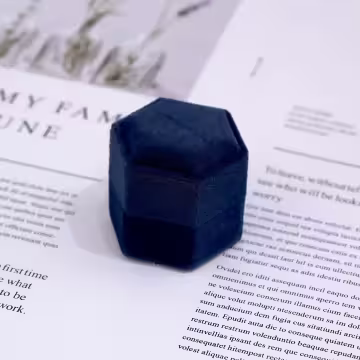 絲絨六角型×適用對戒×絨布盒×深藍