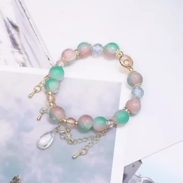 仙藍粉嫩晶透水滴×固定式串珠手鍊.avif