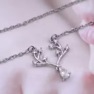 925銀飾×梅花鹿×鎖骨項鍊