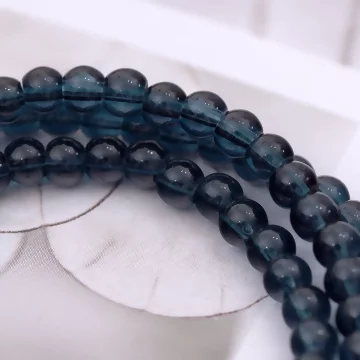 深藍琉璃三層×固定式串珠手鍊 .avif