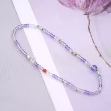 淡紫彩珠雙層×固定式串珠手鍊