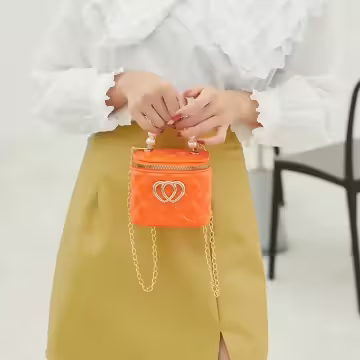 雙心立體水桶包×果凍鍊條斜背包×橘色