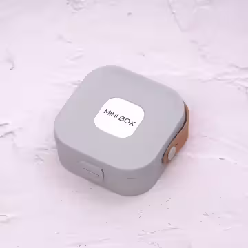 時尚硬殼矽膠×拉鍊飾品盒×灰色