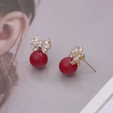 輕奢蝴蝶結紅球×吊墜耳環.avif