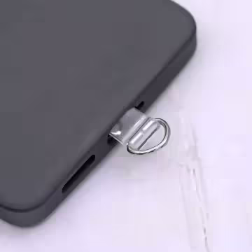 可調節雙環×銀色×銀蔥黑色布滌綸繩×手機斜背雙勾掛繩×銀黑色