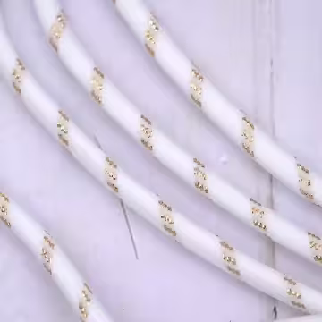 可調節雙環×金色×金蔥白色布滌綸繩×手機斜背雙勾掛繩×金白色