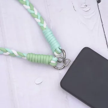撞色麻花辮×手機斜背雙勾掛繩×灰粉.avif