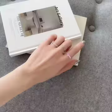 愛心小串珠×五套件戒指組×桃粉