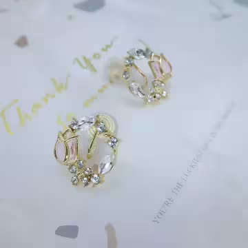 鬱金香花圈×蚊香盤U型耳夾