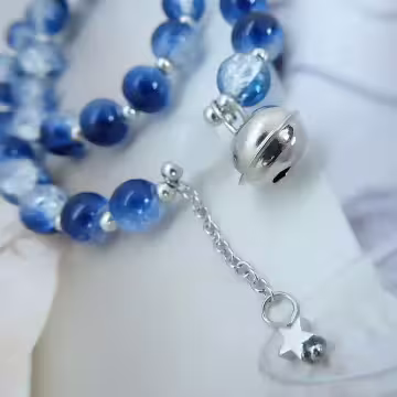 溏心藍爆晶鈴鐺×固定式串珠手鍊