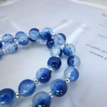 溏心藍爆晶鈴鐺×固定式串珠手鍊