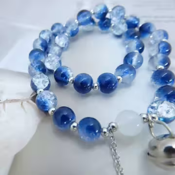 溏心藍爆晶鈴鐺×固定式串珠手鍊