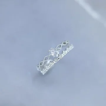 925銀飾×雙層蕾絲拱星×開口戒指.avif