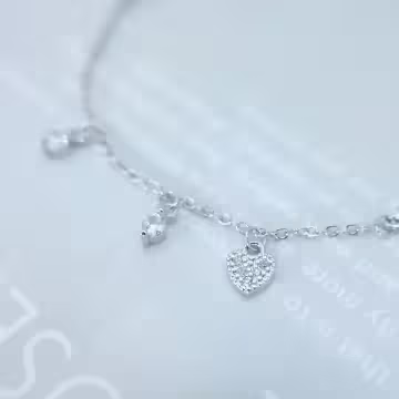 925銀飾×愛心鋯石流蘇×手鍊