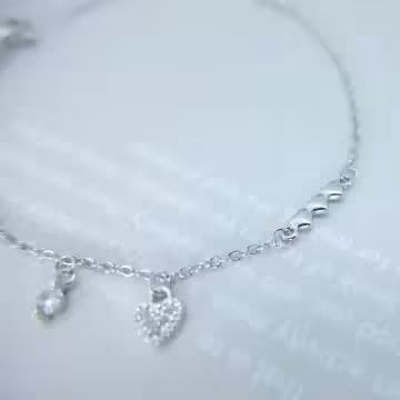 925銀飾×愛心鋯石流蘇×手鍊