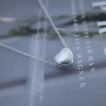 925銀飾×簡約磨砂愛心×鎖骨項鍊 .avif