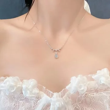 925銀飾×法式散鑽雨滴×鎖骨項鍊 .avif